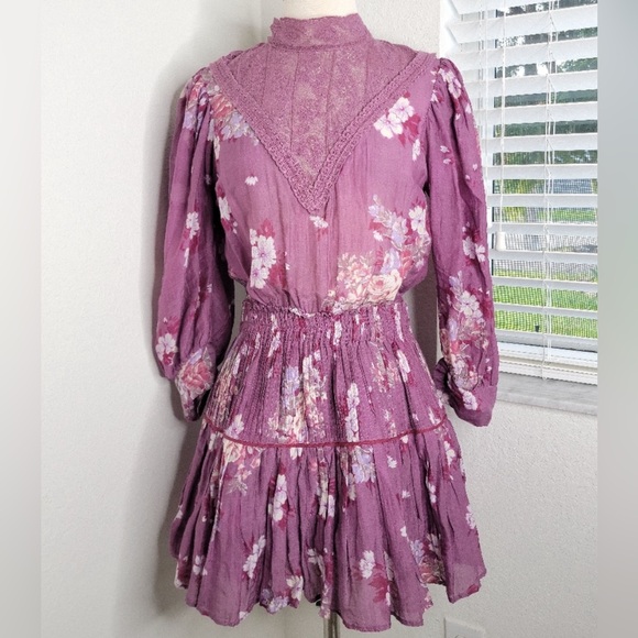 🎀 LoveSchackFancy Viola Floral Lace Print Mini Dress 🎀 - Picture 9 of 10